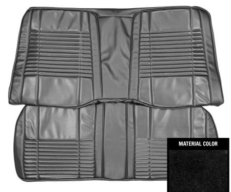 PUI Interiors 1970 Dodge Challenger Hardtop Black Coachman Rear Bench Seat Cover 70KSC10C-1