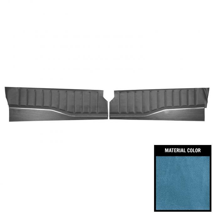 PUI Interiors 1972 Dart 340/Demon 340 Woodgrain Bright Blue Front Door Panels 72KDDD723