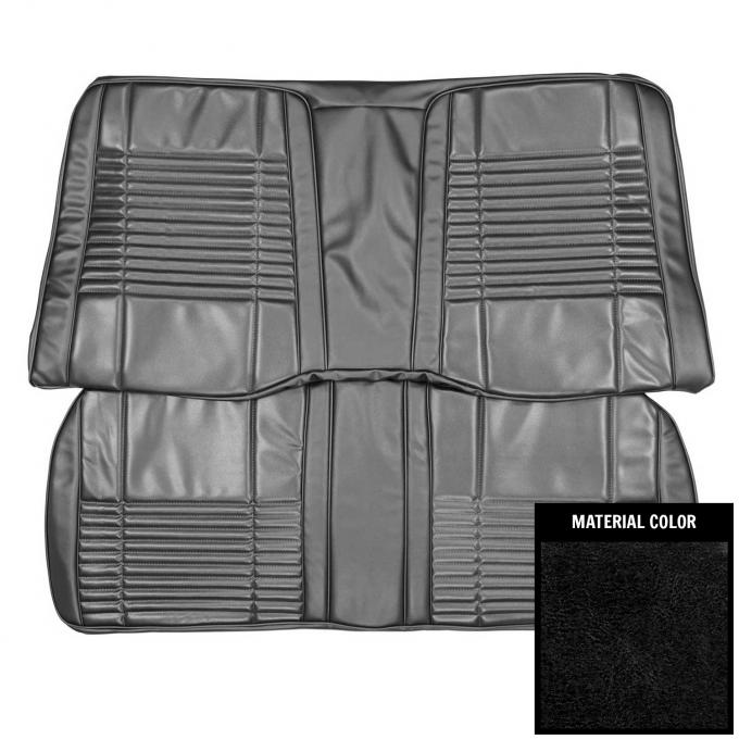 PUI Interiors 1970 Dodge Challenger Convertible Black Coachman Rear Bench Seat Cover 70KSC10V-1
