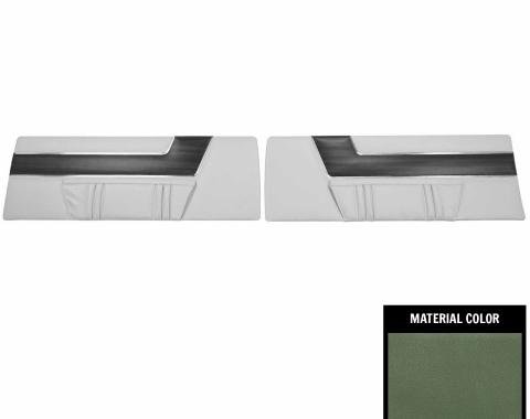 PUI Interiors 1969 Plymouth Barracuda Deluxe Dark Green Front Door Panels 69KDBD104