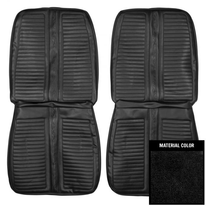 PUI Interiors 1967 Plymouth Satellite/GTX Black Front Bucket Seat Covers 67KSR10U