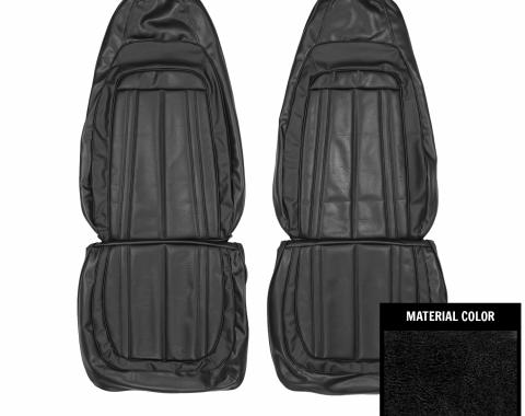 PUI Interiors 1970 Barracuda Gran Coupe Black Front Bucket Seat Covers 70KSG10U