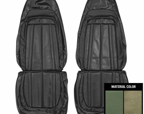 PUI Interiors 1970 Barracuda Gran Coupe Dark Metallic Green Front Bucket Seat Covers 70KSG104U