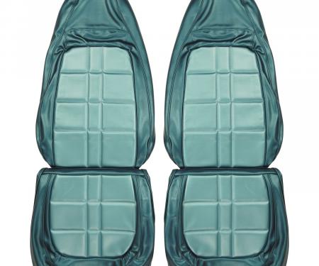 PUI Interiors 1971 Plymouth Duster/Demon/340 2 Tone Blue Front Bucket Seat Covers 71KSD819U
