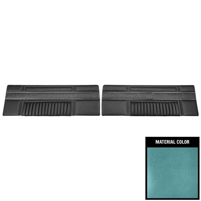 PUI Interiors 1968 Plymouth Barracuda Deluxe Light Blue Front Door Panels 68KDBD732