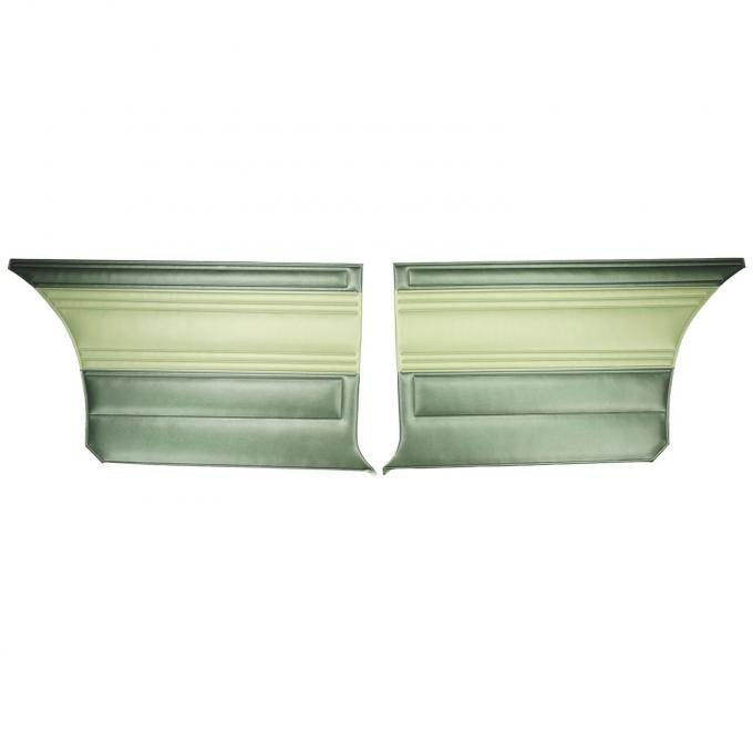 PUI Interiors 1969 Plymouth Roadrunner/Custom Hardtop 2 Tone Green Rear Door Panels 69KDRD807C
