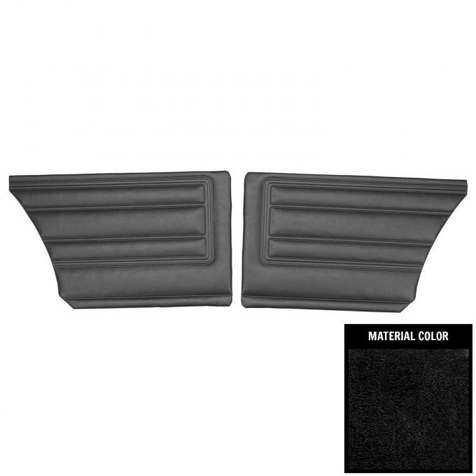 PUI Interiors 1968 Plymouth Barracuda Notchback Standard Black Rear Door Panels 68KDB10C