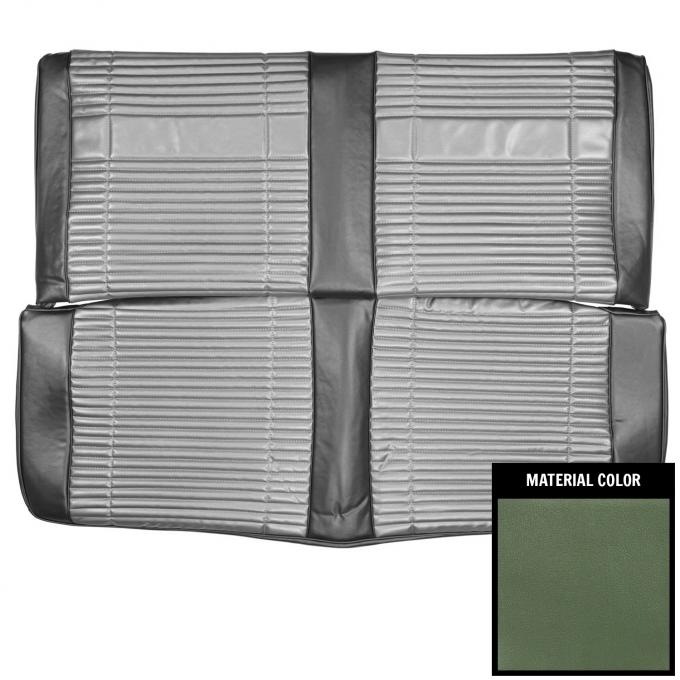 PUI Interiors 1969 Roadrunner/Satellite/GTX Custom Decor 2 Tone Green Rear Bench Seat Cover 69KSRD807C