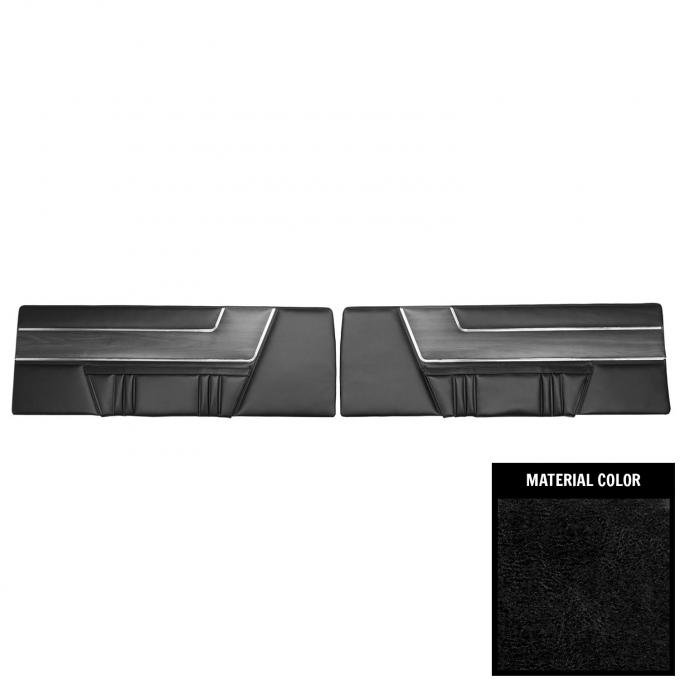 PUI Interiors 1969 Plymouth Barracuda Deluxe Black Front Door Panels 69KDBD10