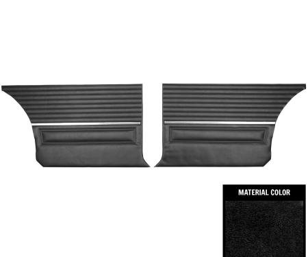 PUI Interiors 1966 Dodge Coronet 440 Hardtop Black Rear Door Panels 66KDH10C
