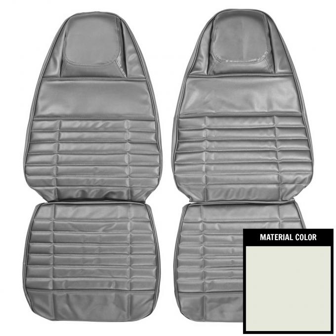 PUI Interiors 1972 Plymouth Duster/Demon/340 White Front Bucket Seat Covers 72KSD37U