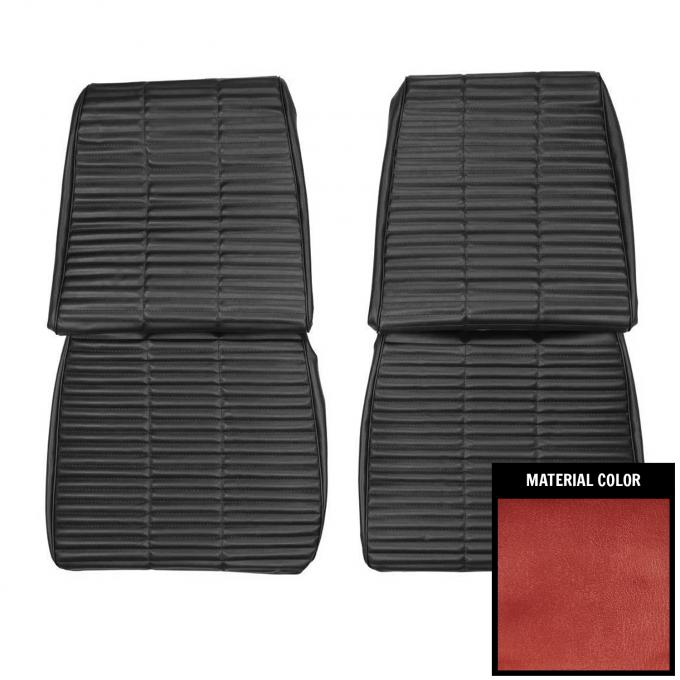 PUI Interiors 1966 Dodge Coronet 500/Charger Metallic Red Front Bucket Seat Covers 66KSH710U-5
