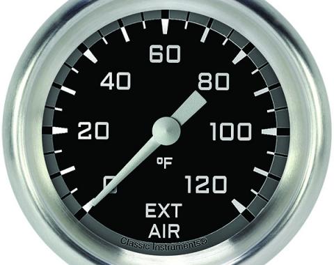 Classic Instruments Autocross Gray 2 5/8" Outside Air Temp. Gauge AX399GAPF