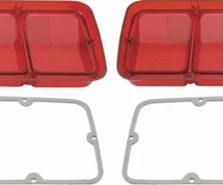 AMD Tail Lamp Lenses without Black Trim, LH/RH Pair, 71 Road Runner GTX K-MB2139