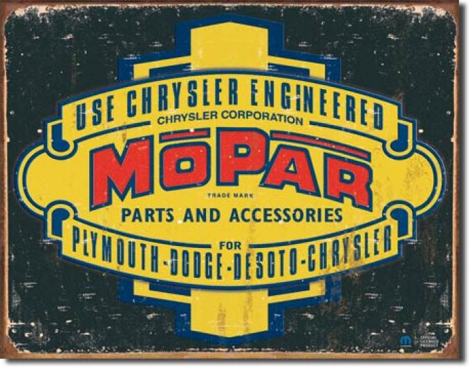 Tin Sign, Mopar Logo '37 - '47