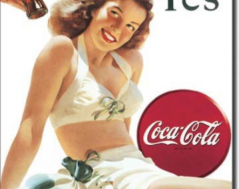 Tin Sign, COKE - White Bathing Suit