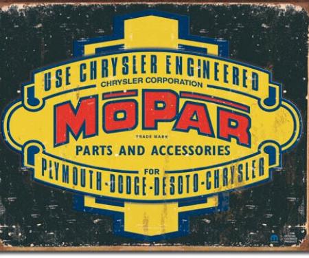 Tin Sign, Mopar Logo '37 - '47