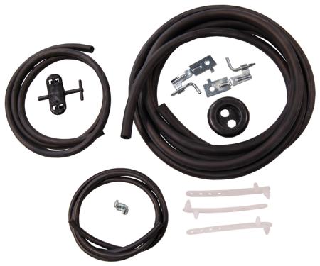 AMD Windshield Washer Hose Kit, 70-74 Dodge Plymouth E-Body w/ Manual Pump & Steel Hood F-WWK6