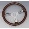 Volante S6 Sport Steering Wheel, Wood with Chrome Center, 3 Spoke