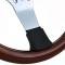 Volante S6 Sport Steering Wheel, Wood and Black Leather with Chrome Center, 3 Spoke