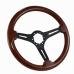 Volante S6 Sport Steering Wheel, Wood and Matte Black Center, 3 Spoke