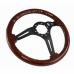 Volante S6 Sport Steering Wheel, Wood and Matte Black Center, 3 Spoke