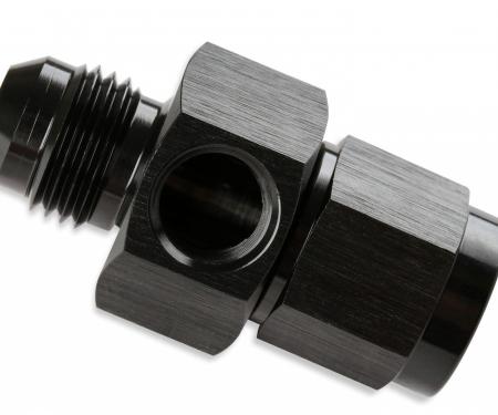 Mr. Gasket -6 an Male to -6 an Female Fuel Pressure Gauge Adapter with 1/8 Inch NPT Port, Black 400199-BL