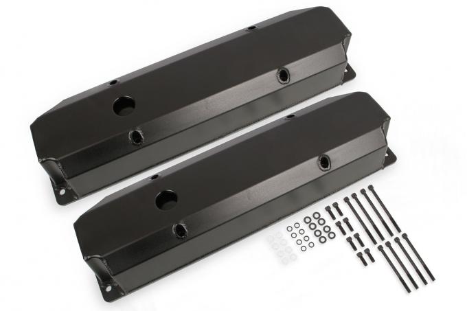 Mr. Gasket Fabricated Aluminum Valve Covers, Black Finish 6865BG