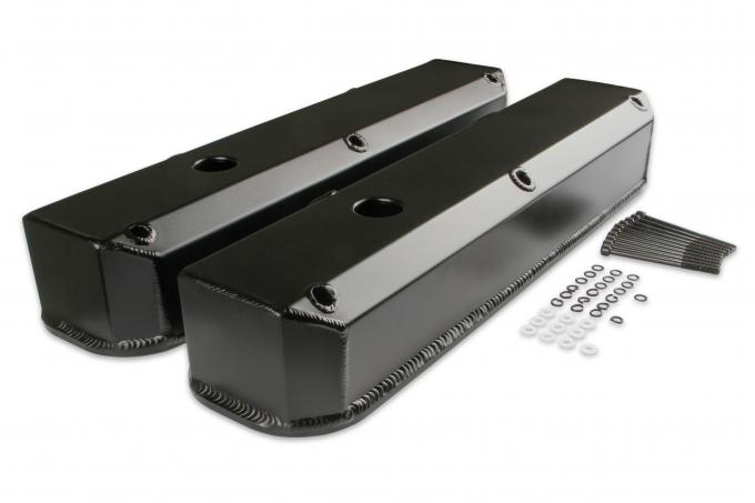 Mr. Gasket Fabricated Aluminum Valve Covers, Black Finish 6861BG