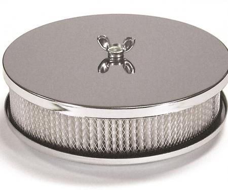 Mr. Gasket Air Cleaner, 6-1/2 Inch Diameter, 2 Inch Tall, Chrome 1486