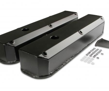 Mr. Gasket Fabricated Aluminum Valve Covers, Black Finish 6861BG