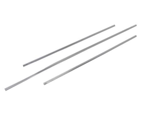 AMD Rear Window Gasket Lock Strip Set, 3 pcs Chrome, 67-76 Dart 2d Hardtop 67-69 Barracuda Hardtop 71-76 Scamp X661-2067-2S