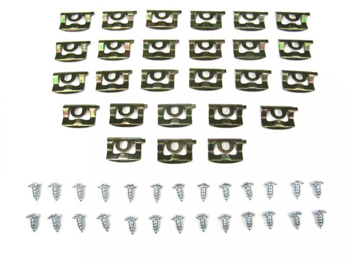 Precision 1968-1969 Plymouth Barracuda 2 Dr hardtop (fastback) - Molding Clip Kit, Rear Window, 52 Piece Set PCK-3847-68