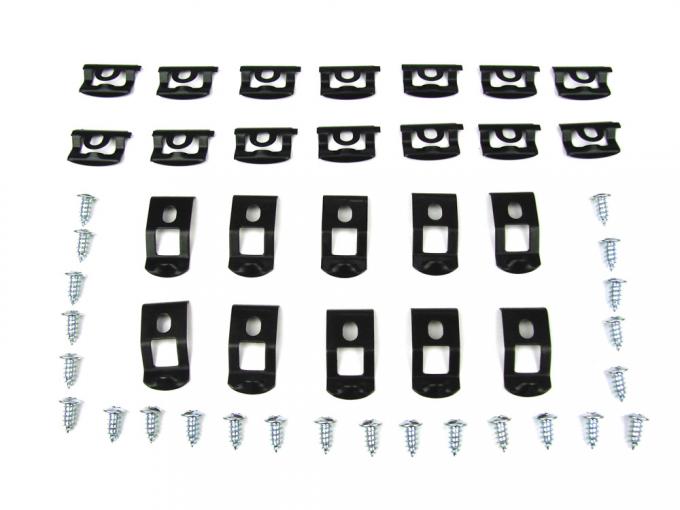 Precision Fits 2 door hardtop and convertible models - Molding Clip Kit, Windshield, 48 Piece Set PCK-671-66