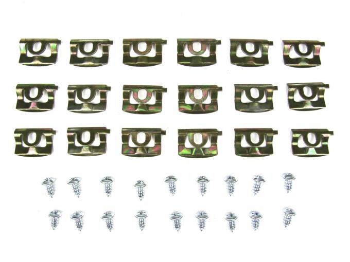 Precision 1968-1969 Plymouth Barracuda 2 Dr Coupe (notchback) - Molding Clip Kit, Rear Window, 36 Piece Set PCK-4076-68