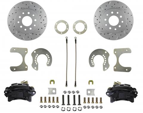 Leed Brakes Rear Disc Brake Kit with Drilled Rotors and Black Powder Coated Calipers BRC2001X