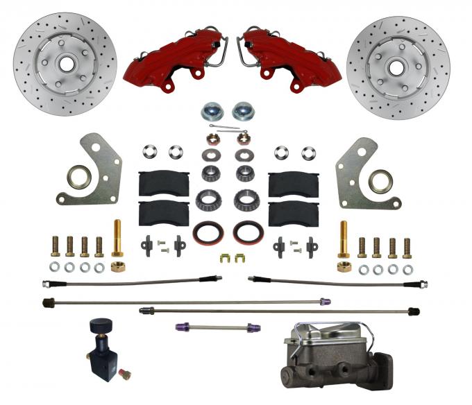 Leed Brakes Manual Front Kit with Drilled Rotors and Red Powder Coated Calipers RFC2002-C05X