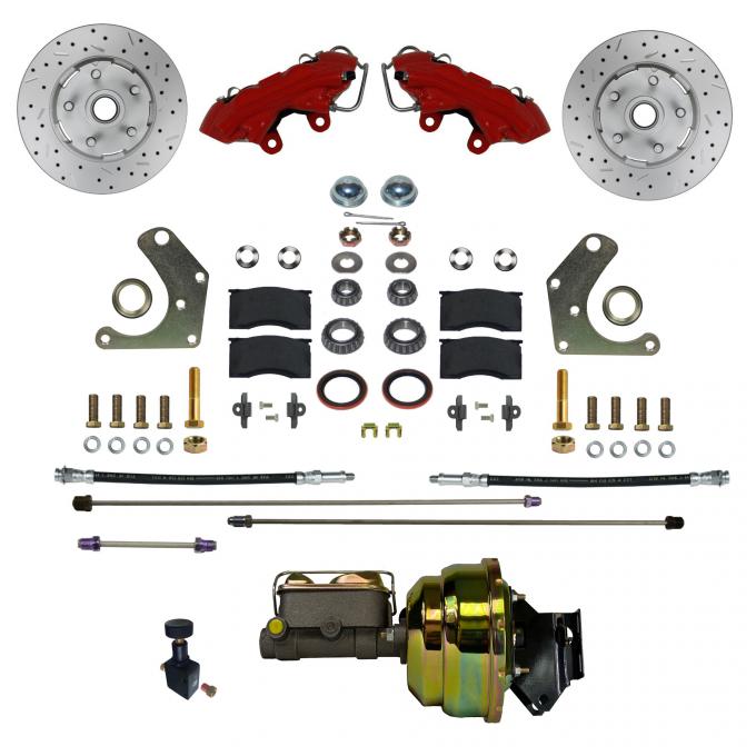 Leed Brakes Power Front Kit with Drilled Rotors and Red Powder Coated Calipers RFC2003-P405X