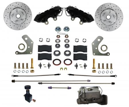 Leed Brakes Manual Front Kit with Drilled Rotors and Black Powder Coated Calipers BFC2002-C05X