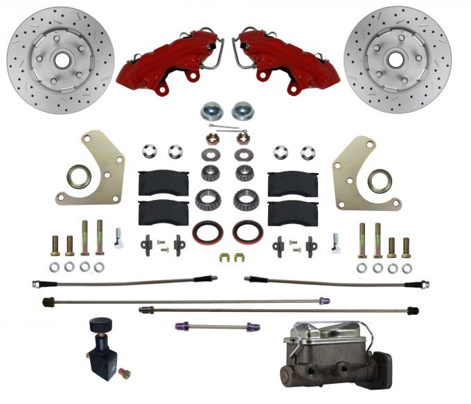 Leed Brakes Manual Front Kit with Drilled Rotors and Red Powder Coated Calipers RFC2001-C05X