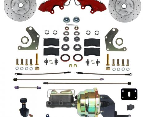 Leed Brakes Power Front Kit with Drilled Rotors and Red Powder Coated Calipers RFC2003-8405X