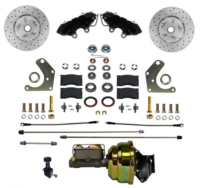 Leed Brakes Power Front Kit with Drilled Rotors and Black Powder Coated Calipers BFC2003-P405X