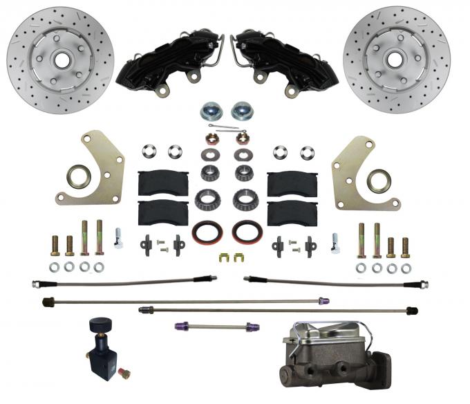 Leed Brakes Manual Front Kit with Drilled Rotors and Black Powder Coated Calipers BFC2001-C05X