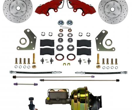 Leed Brakes Power Front Kit with Drilled Rotors and Red Powder Coated Calipers RFC2003-P405X