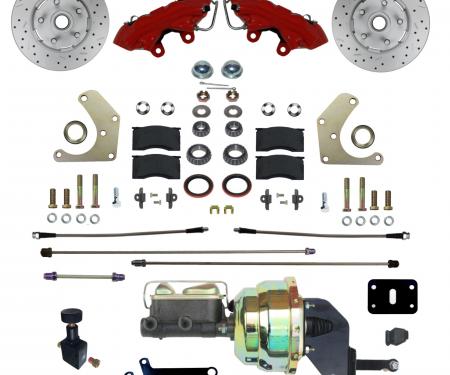 Leed Brakes Power Front Kit with Drilled Rotors and Red Powder Coated Calipers RFC2001-8405X