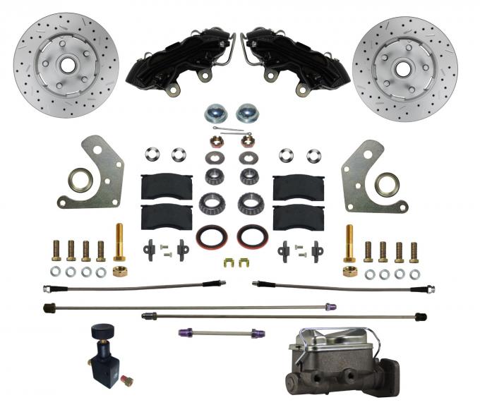 Leed Brakes Manual Front Kit with Drilled Rotors and Black Powder Coated Calipers BFC2002-C05X