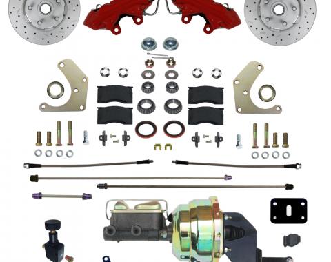 Leed Brakes Power Front Kit with Drilled Rotors and Red Powder Coated Calipers RFC2001-8405X