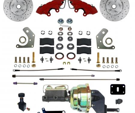 Leed Brakes Power Front Kit with Drilled Rotors and Red Powder Coated Calipers RFC2002-8405X