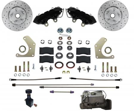 Leed Brakes Manual Front Kit with Drilled Rotors and Black Powder Coated Calipers BFC2001-C05X