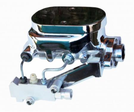 Leed Brakes Master cylinder kit 1-1/8 inch bore chrome flat top with disc/drum valve M_6B2